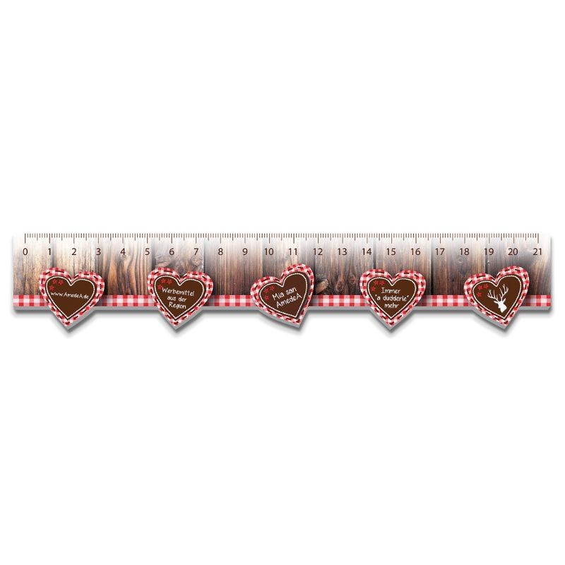 Luna liniaal - hout - 21 cm