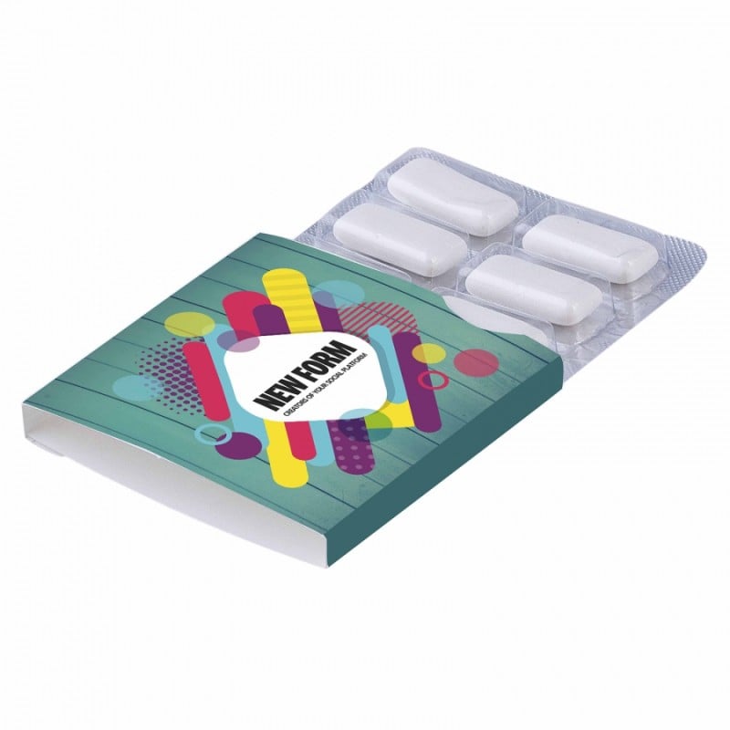 Pakje kauwgom 6 stuks - suikervrij met xylitol - rondom bedrukt