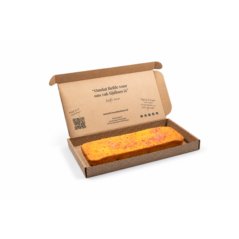 Panettonecake in brievenbusverpakking - sinaasappel en appel - met kokos
