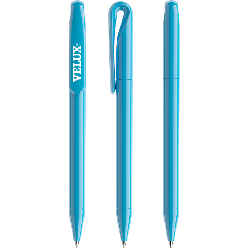 Prodir DS1 polished balpen - gerecycled kunststof - zwarte, blauwe inkt - QR code
