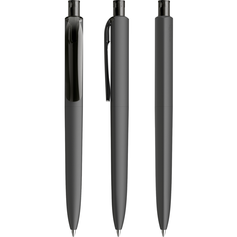 Prodir DS8 soft touch balpen - gerecycled kunststof - zwarte, blauwe inkt - QR code