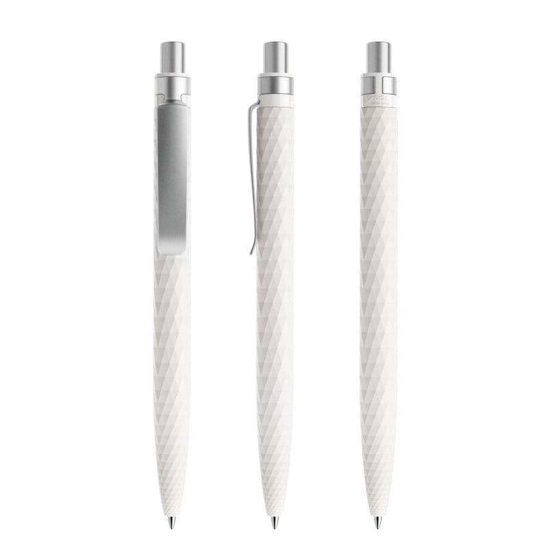 Prodir QS01 stone balpen - gerecycled kunststof - zwarte, blauwe inkt - comfortabele grip