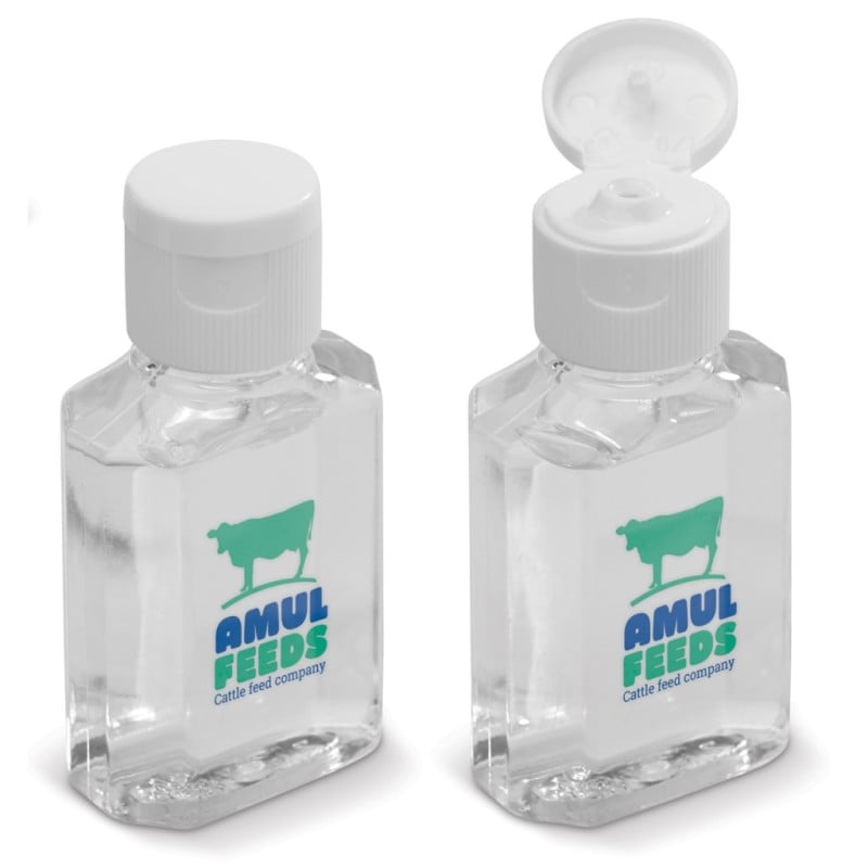 Flesje reinigingsgel 30ml voor handen - PET - 62% alc.
