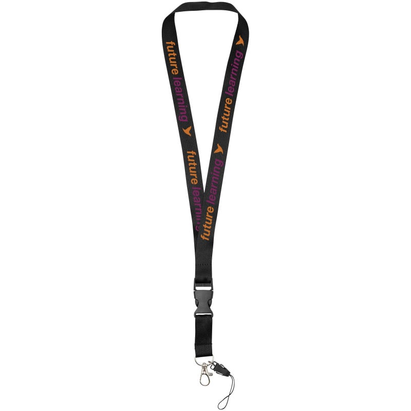 Sagan telefoonkoord - polyester - 20 mm - karabijnhaak - afneembare gesp