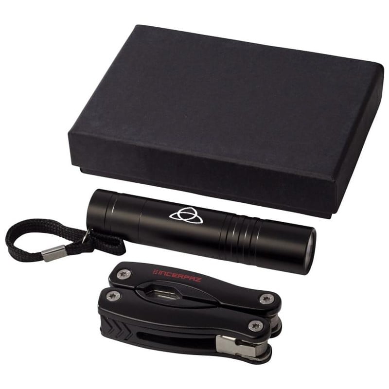 Scout multitool - aluminium - LED zaklamp - mes - geschenksverpakking