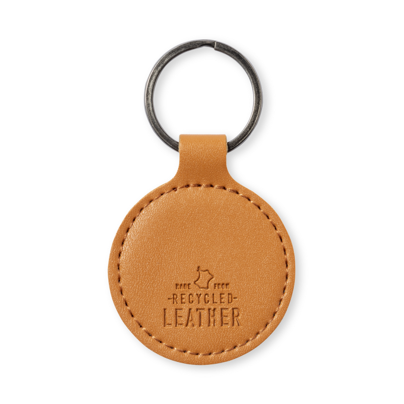 Dontex ronde sleutelhanger - gerecycled leer - Ø 5 cm