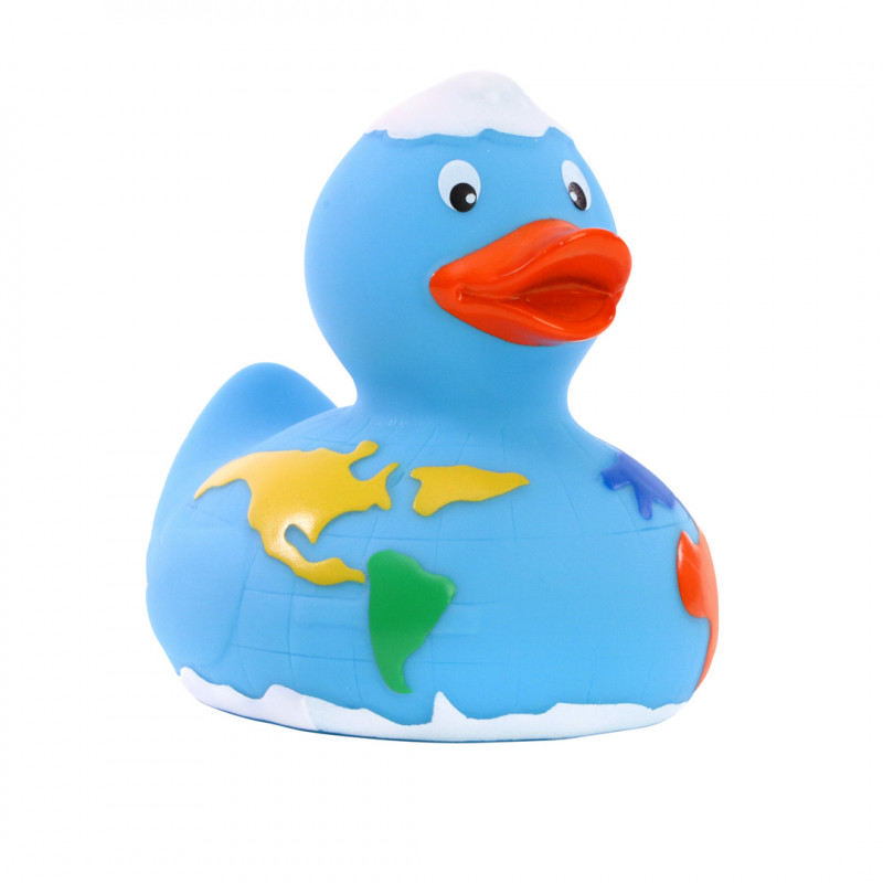Wereld badeend - PVC - 9x7x8.5 cm