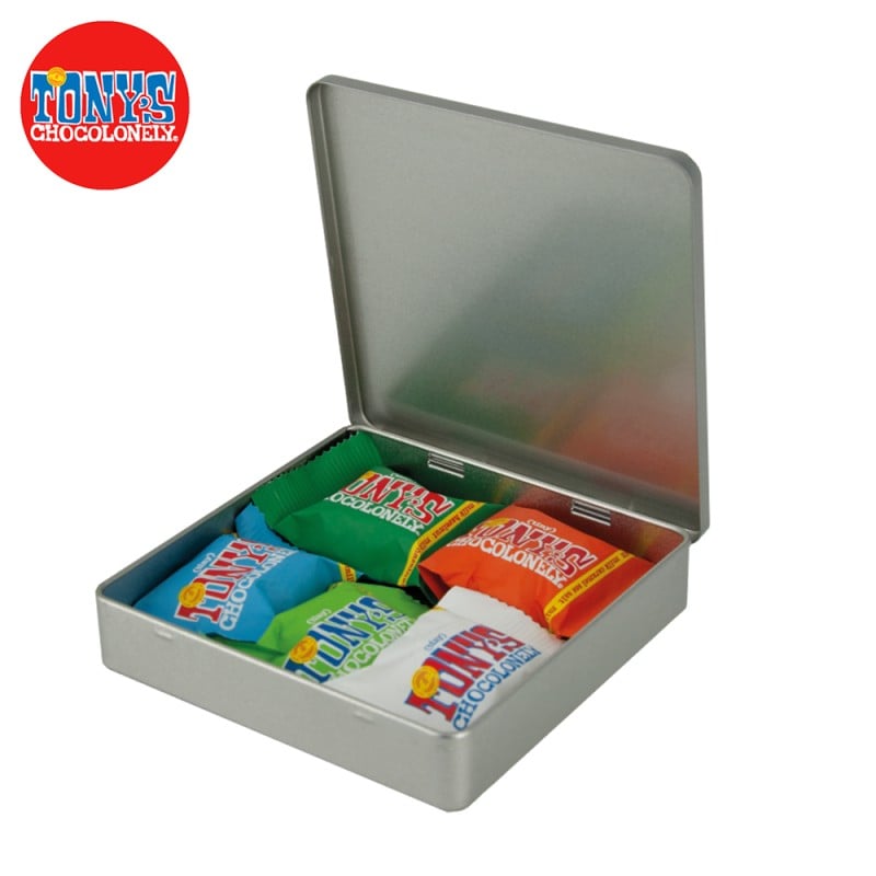 Tony's Chocolonely Tiny Tony's blik - 5 chocolaatjes - diverse smaken