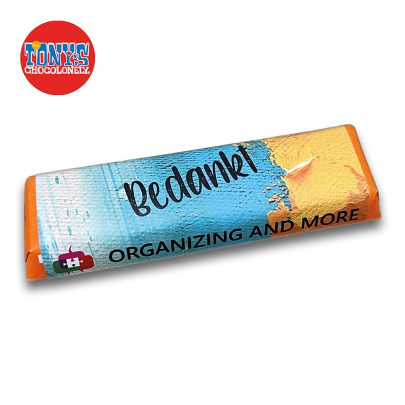 Tony's Chocolonely reep - 50 gram - full color bedrukte sleeve