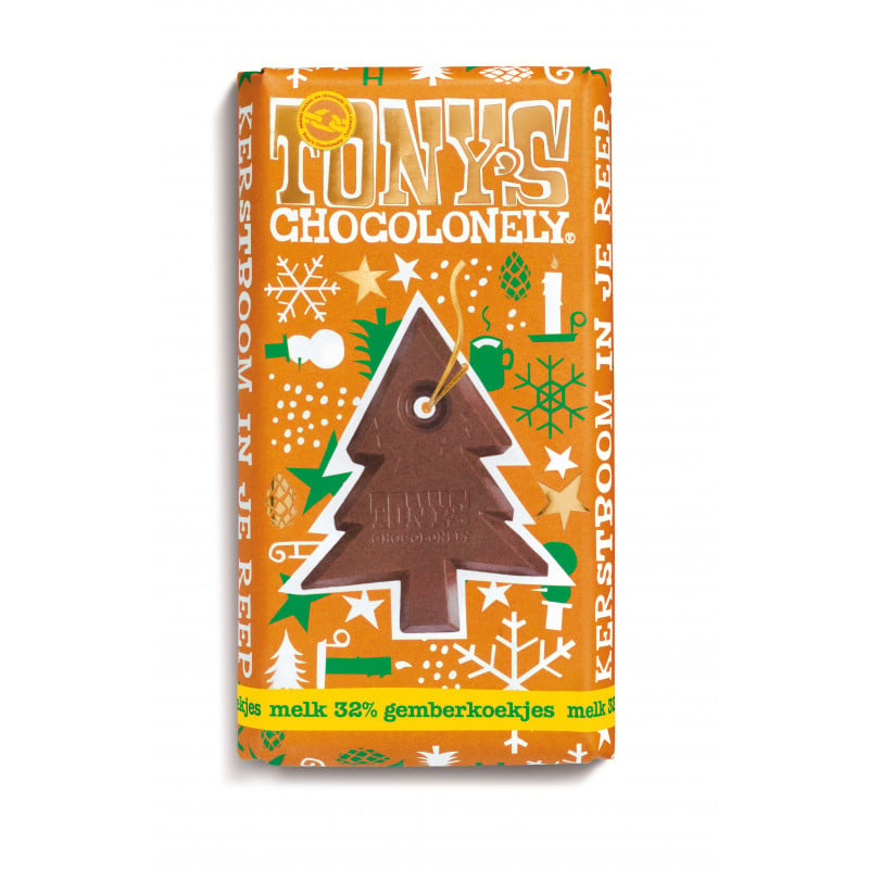 Tony's Chocolonely kerst chocoladereep - 180 gram - diverse smaken - gepersonaliseerde wikkel