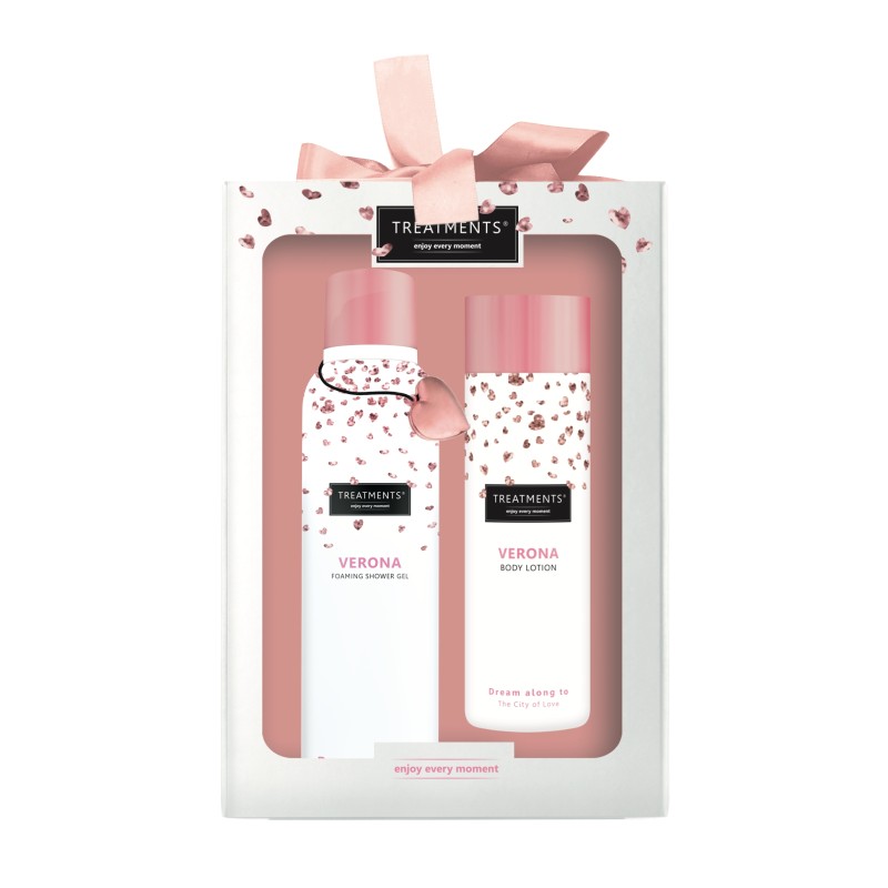 TREATMENTS® giftset Tenderness Verona - kunststof - framboos en rozenblaadjes