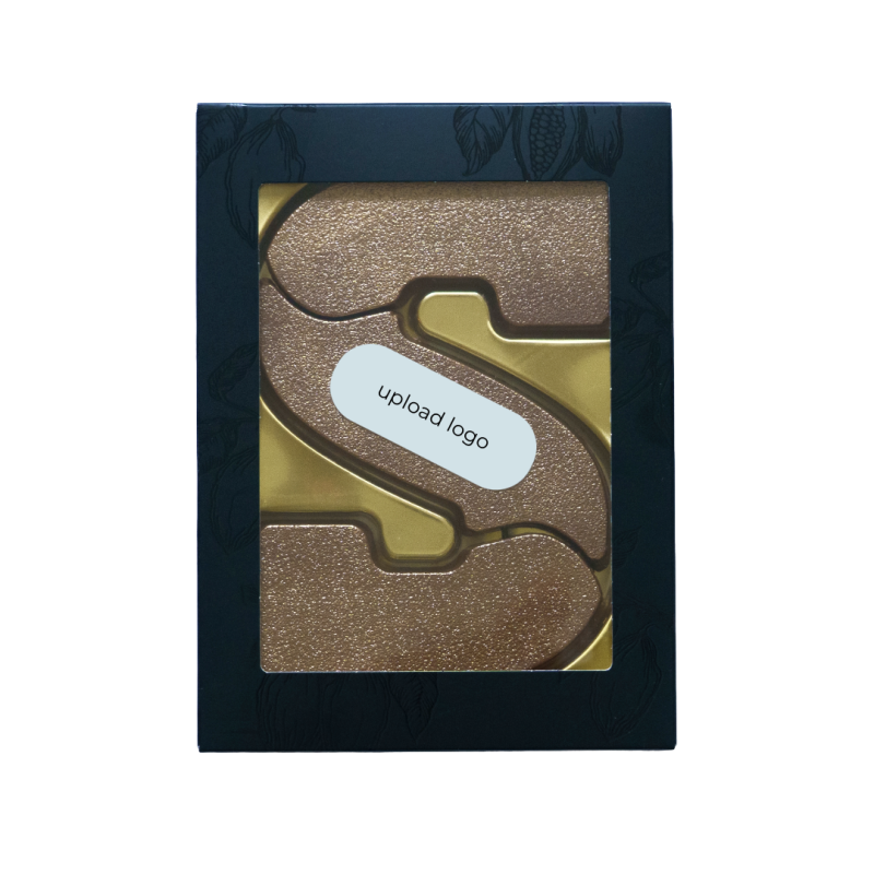 Triple Bronze Hazelnut chocoladeletter S - 200 gram - melkchocolade met Nutella-vulling - met eigen logo