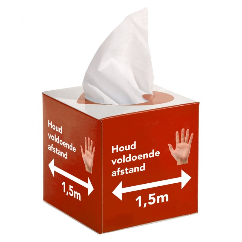 Tissuedoosje - 50 tissues - vierkant doosje