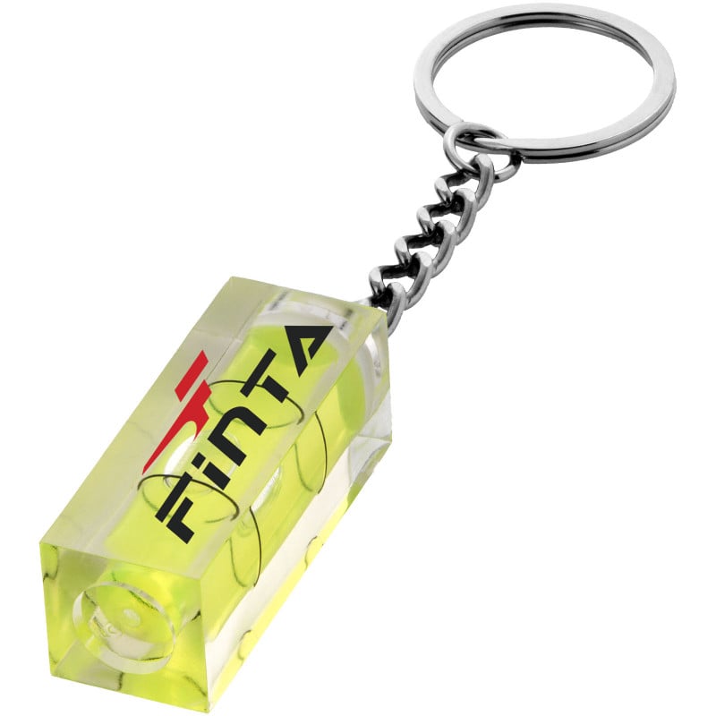 Leveler sleutelhanger met waterpas - acryl - 1,5x1,5cm