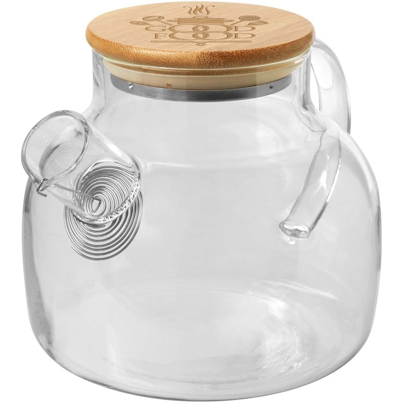 Zen theepot 1L - glas - met zeef en bamboe deksel