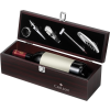 Luxe wijnset 5-delig - metaal - in houten geschenkkist
