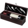 Luxe wijnset 5-delig - metaal - in houten geschenkkist