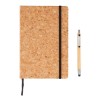 Notitieboek - A5 - kurk - 80 vellen - gelinieerd - hardcover - inclusief styluspen