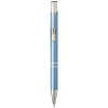 Delia balpen - aluminium - blauwe inkt - hoogglans UV afwerking - zilveren clip, tip en top