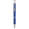Delia balpen - aluminium - blauwe inkt - hoogglans UV afwerking - zilveren clip, tip en top