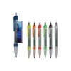 Banner balpen - kunststof - blauwe inkt - rubberen grip - transparant