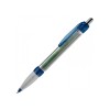 Banner balpen - kunststof - blauwe inkt - rubberen grip - transparant