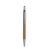 Pushton balpen - gerecycled papier - blauwe inkt - kunststof top, clip en punt