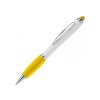 Hawaï stylus balpen - kunststof - blauwe inkt - gekleurde stylus - draaimechanisme - frosty grip - hard colour