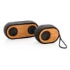 Dubbele speaker X - bamboe - bluetooth - 1500 mAh
