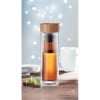 Batumi Glass drinkfles 400ml - glas - bamboe dop - compartiment voor thee