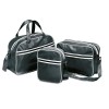 Vintage sporttas - PVC - witte bies - verstelbare schouderband