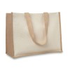 Boodschappentas - jute en canvas - 42 x 42 x 19 cm - 33,5 L