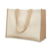Boodschappentas - jute en canvas - 42 x 42 x 19 cm - 33,5 L