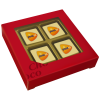 Chocoladeblokjes 4 - melk/wit - geschenkdoos - eigen logo - 42g