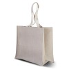Juco draagtas - jute en katoen - 42 x 37 x 20 cm - lange zachte hengsels