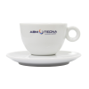 Cappuccino kop en schotel - 200ml - porselein - wit - klein oortje