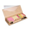 Stibox memoset - papier - diverse kleuren - met pen en liniaal