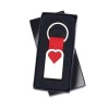 Bonheur sleutelhanger - metaal - 5.5 cm - polyester bandje - hartvormige uitsparing