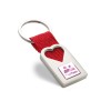 Bonheur sleutelhanger - metaal - 5.5 cm - polyester bandje - hartvormige uitsparing