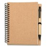 Bloquero notitieboek - gerecycled papier - 140 vellen - gerecycled balpen met blauwe inkt