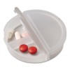 Pillendoosje frosted 7.5cm - kunststof - 3 vakken