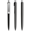 Prodir DS8 polished balpen - gerecycled kunststof - zwarte, blauwe inkt - metalen clip