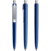 Prodir DS8 polished balpen - gerecycled kunststof - zwarte, blauwe inkt - metalen clip