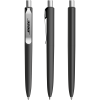Prodir DS8 soft touch balpen - gerecycled kunststof - zwarte, blauwe inkt - metalen clip