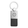 Columbus sleutelhanger - metaal - 9 cm - PU leren bandje - glimmende afwerking