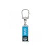 Rechthoek sleutelhanger - metaal - 10.8 cm - met doming label - met clip