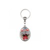 Ovale sleutelhanger - metaal - 10.3 cm - met doming label