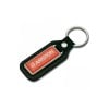 Rechthoek sleutelhanger - leer - 10.7 cm - met doming label
