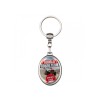 Ovale sleutelhanger - metaal - 10.3 cm - met doming label