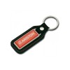 Rechthoek sleutelhanger - leer - 10.7 cm - met doming label
